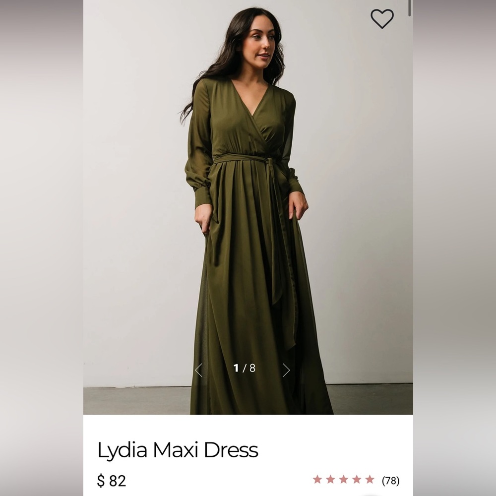Baltic Born Lydia Maxi Dress in olive